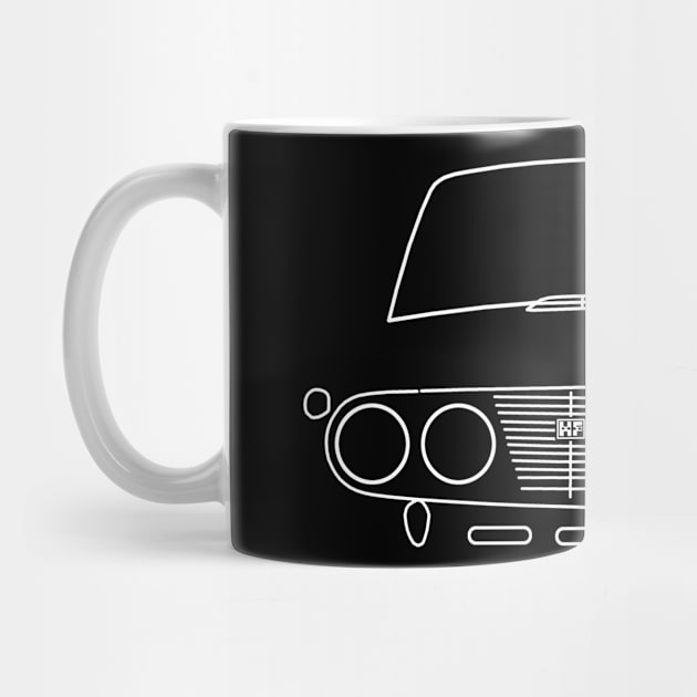 Lancia Fulvia classic car outline graphic (white) by soitwouldseem